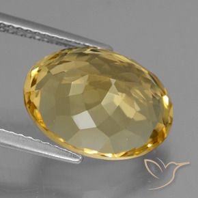 Citrine Doré moyen-foncé naturelle ovale, 7.08 ct, VVS