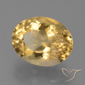 Citrine Doré léger naturelle ovale, 7.42 ct, VVS