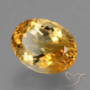 Citrine Or orange foncé naturelle ovale, 7.08 ct, VVS