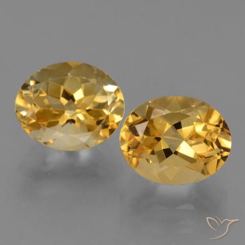 5.55ctw Naturel Doré moyen-foncé Citrine, ovale, VVS