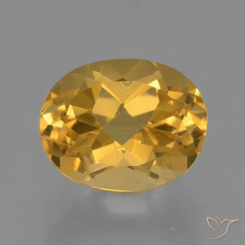 Citrine Doré moyen-foncé naturelle ovale, 2.50 ct, VVS-VS
