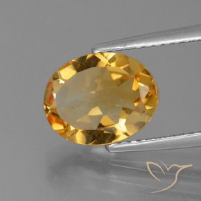 Citrine Or-orange moyen naturelle ovale, 2.33 ct, VS