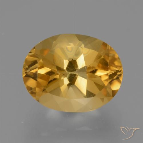 Citrine Orange doré profond naturelle ovale, 2.88 ct, VVS-VS
