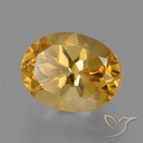 Citrine Orange doré profond naturelle ovale, 2.88 ct, VVS-VS