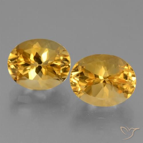 5.81ctw Naturel Orange doré profond Citrine, ovale, VVS-VS
