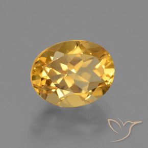 Citrine Orange doré profond naturelle ovale, 2.44 ct, VVS