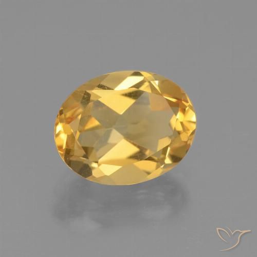 Citrine Doré moyen-foncé naturelle ovale, 2.38 ct, VVS-VS