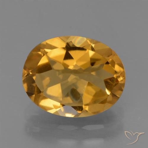 Citrine Orange-or moyen-léger naturelle ovale, 2.29 ct, VVS-VS
