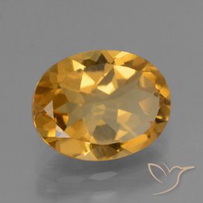 Citrine Orange-or moyen-léger naturelle ovale, 2.29 ct, VVS-VS