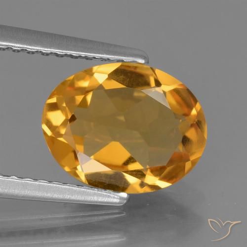 Citrine doré naturelle coupe ovale, 1,75 ct, VVS