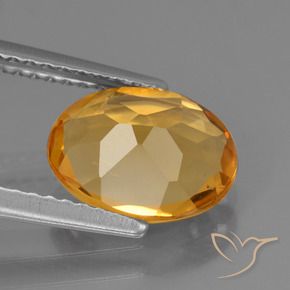 Citrine doré naturelle coupe ovale, 1,75 ct, VVS
