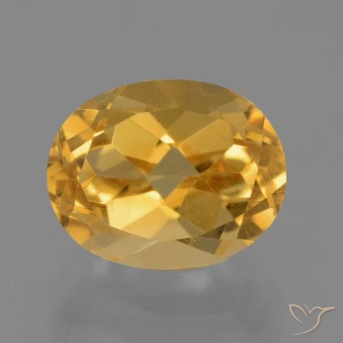 Citrine Orange doré profond naturelle ovale, 2.96 ct, VVS-VS