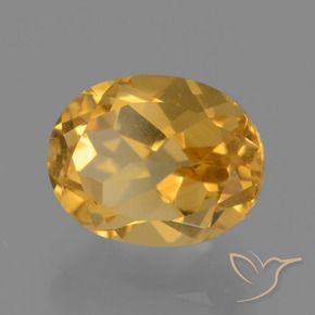 Citrine Orange doré profond naturelle ovale, 2.96 ct, VVS-VS