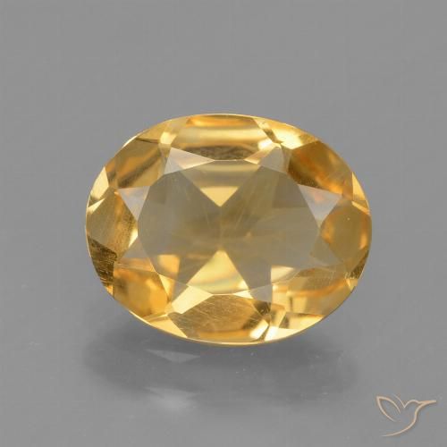 Citrine Orange doré profond naturelle ovale, 1.82 ct, VS