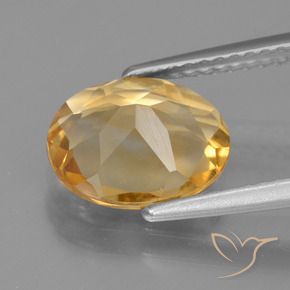 Citrine Orange doré profond naturelle ovale, 1.82 ct, VS