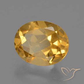 Citrine Orange-or moyen-léger naturelle ovale, 2.41 ct, VS