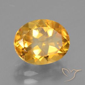 Citrine Or orange foncé naturelle ovale, 2.72 ct, VVS-VS