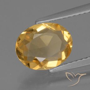 Citrine Doré moyen-foncé naturelle ovale, 1.59 ct, VS