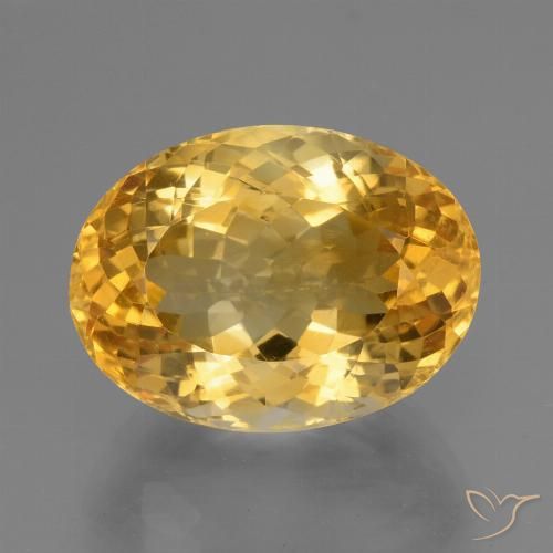 Citrine Orange Doré naturelle Coupe ovale, 15.87 ct, VVS-VS