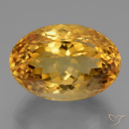 Citrine doré naturelle coupe ovale, 19,01 ct, VVS