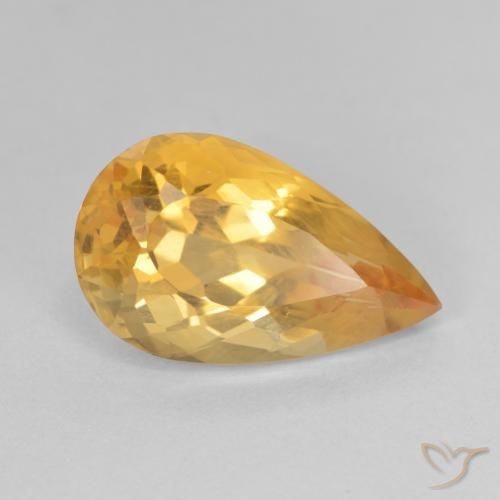 5.83ct Naturel Doré foncé Citrine, En forme de poire, VVS