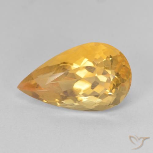 Citrine Doré foncé naturelle En forme de poire, 5.83 ct, VVS
