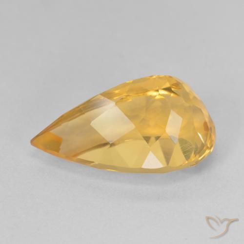 Citrine Doré foncé naturelle En forme de poire, 5.83 ct, VVS