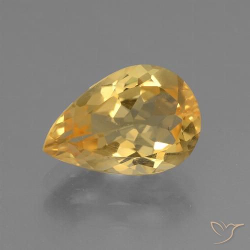 Citrine Orange doré profond naturelle En forme de poire, 2.29 ct, VVS
