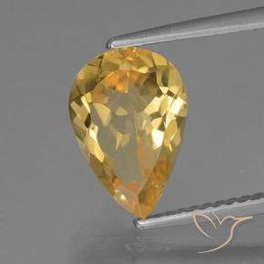 Citrine Orange doré profond naturelle En forme de poire, 2.29 ct, VVS