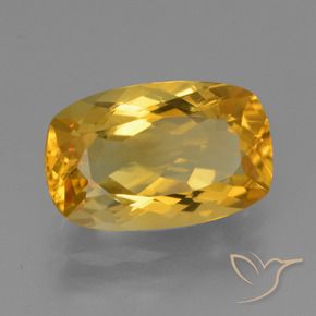 Citrine Orange doré profond naturelle Coussin, 3.73 ct, VVS-VS