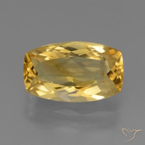 Citrine Doré moyen-léger naturelle Coussin, 2.82 ct, VS
