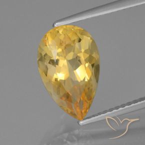Citrine Doré moyen-foncé naturelle En forme de poire, 3.12 ct, VVS