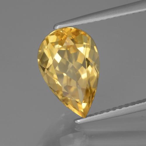 Citrine doré naturelle en forme de poire, 3,65 ct, VVS