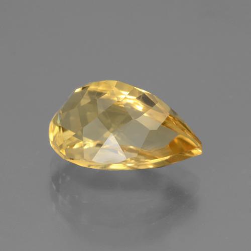 Citrine doré naturelle en forme de poire, 3,65 ct, VVS