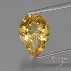 Citrine Doré moyen-foncé naturelle En forme de poire, 3.22 ct, VVS
