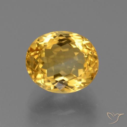 Citrine Orange doré profond naturelle ovale, 4.88 ct, VVS-VS