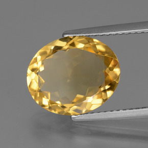 Citrine doré naturelle coupe ovale, 3,77 ct, VVS