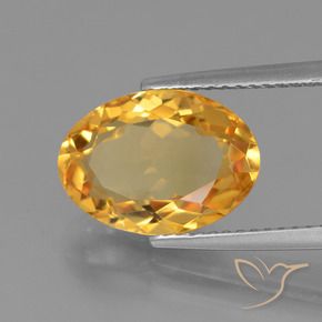 Citrine Or orange foncé naturelle ovale, 3.94 ct, VVS-VS