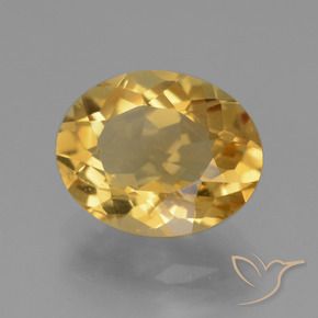 Citrine Orange doré profond naturelle ovale, 4.91 ct, VVS