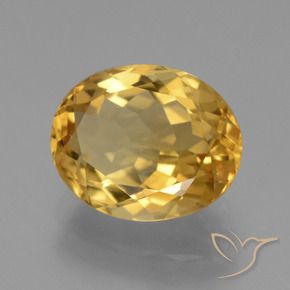 Citrine Orange doré profond naturelle ovale, 4.15 ct, VVS-VS