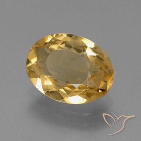 Citrine Doré moyen-foncé naturelle ovale, 2.96 ct, VVS-VS