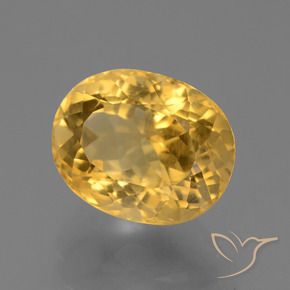 Citrine Or moyen naturelle ovale, 4.29 ct, VS