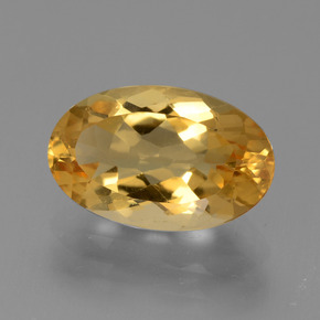 Citrine Doré moyen-foncé naturelle Coupe ovale, 3.33 ct, VVS