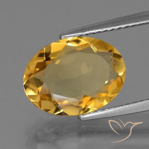 Citrine Orange doré profond naturelle ovale, 3.08 ct, VVS
