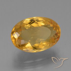 Citrine Doré-orange foncé naturelle ovale, 3.95 ct, VS