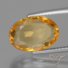 Citrine Orange foncé naturelle ovale, 4.64 ct, VS