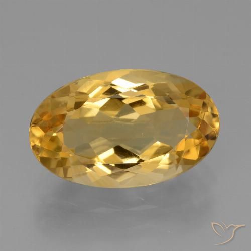 Citrine Orange doré profond naturelle ovale, 3.73 ct, VVS-VS