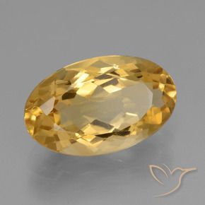 Citrine Orange doré profond naturelle ovale, 3.73 ct, VVS-VS