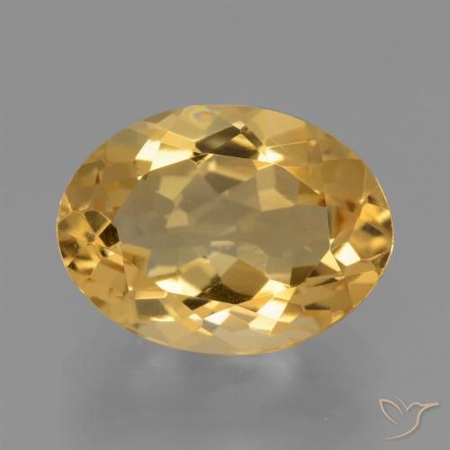 Citrine Orange-or léger naturelle ovale, 3.63 ct, VVS