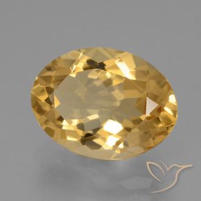 Citrine Orange-or léger naturelle ovale, 3.63 ct, VVS